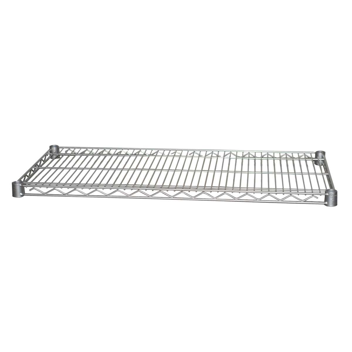 Serv-Ware silver epoxy wire shelf, SL Series, angled view
