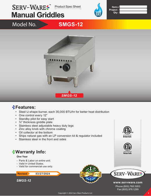 Spec Sheet