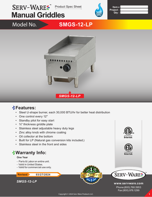 Spec Sheet