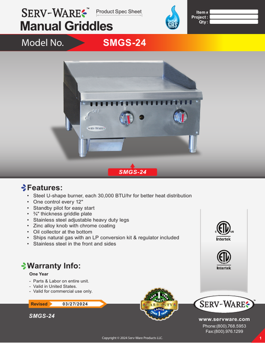 Spec Sheet