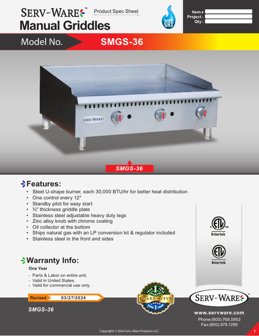 Spec Sheet