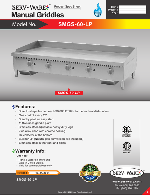 Spec Sheet