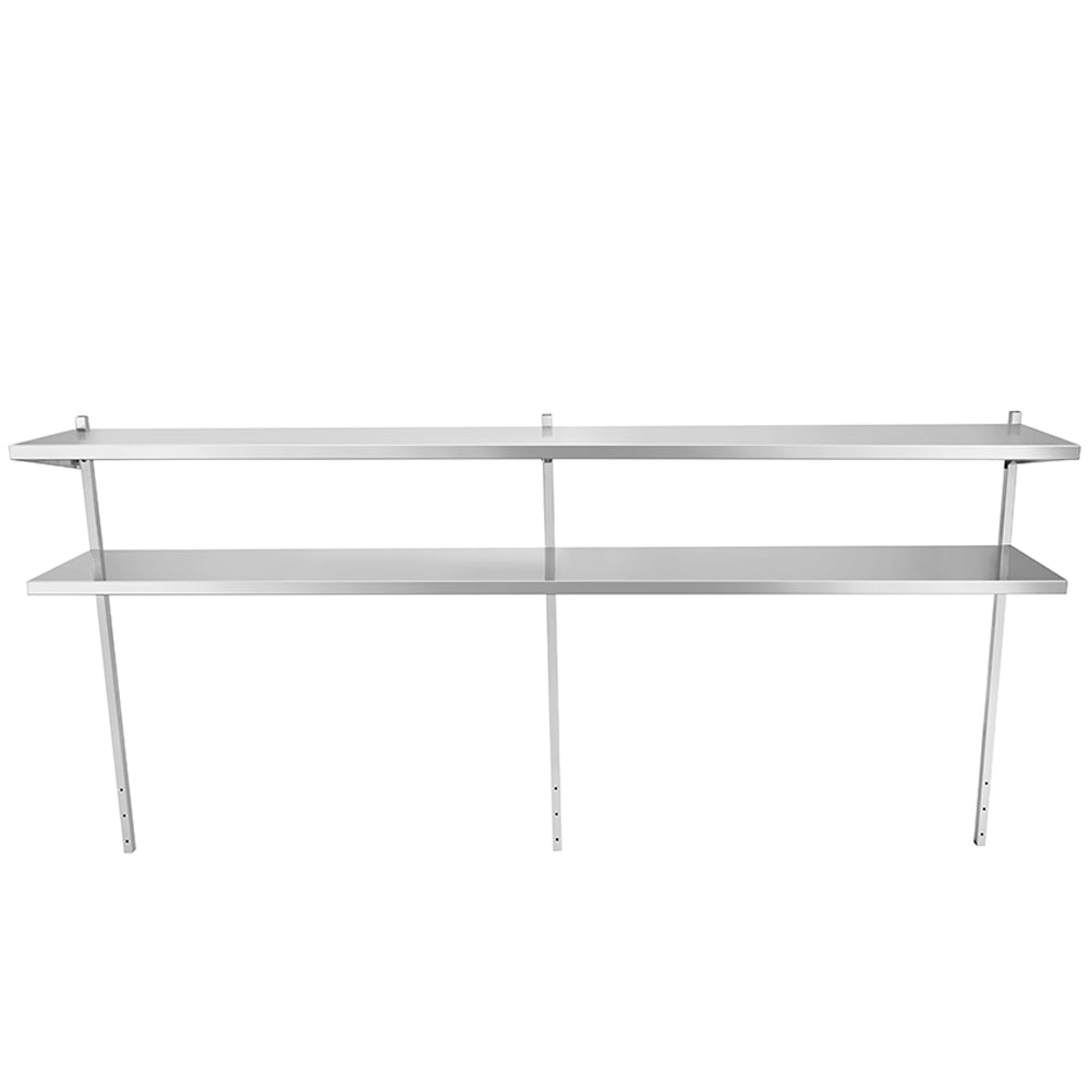 Atosa SOD1493B 93" stainless steel double overshelf, front view