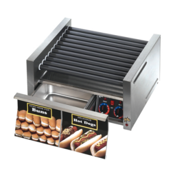 Grill-Max® 30CBD Roller Grill – Built-In Bun Drawer – Chrome Rollers – Analog Controls