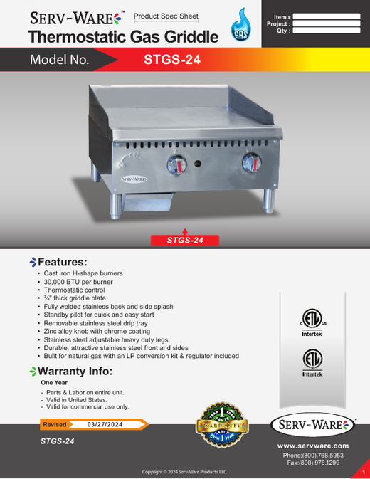 Spec Sheet
