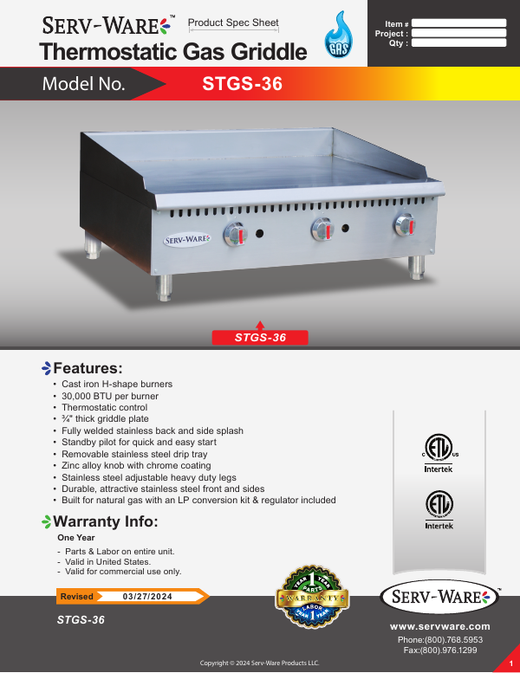 Spec Sheet