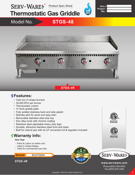 Spec Sheet