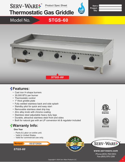 Spec Sheet