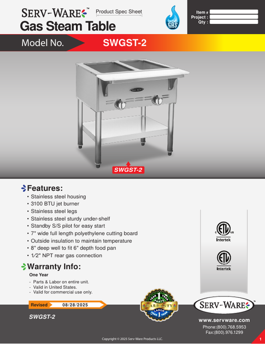 Spec Sheet