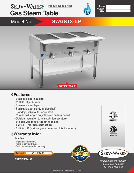 Spec Sheet