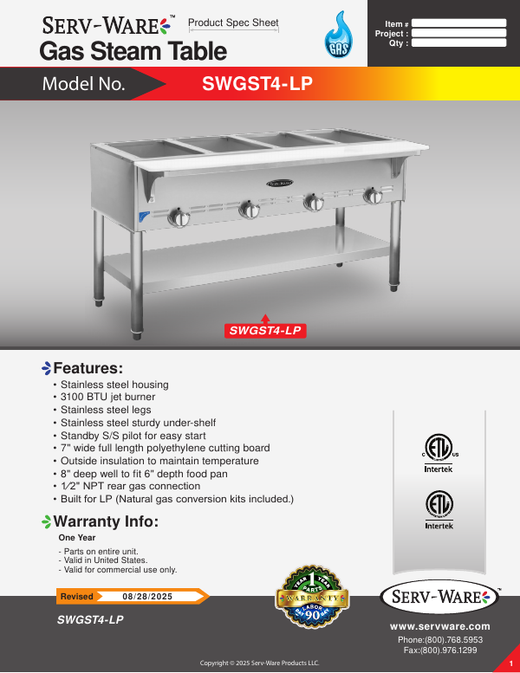 Spec Sheet