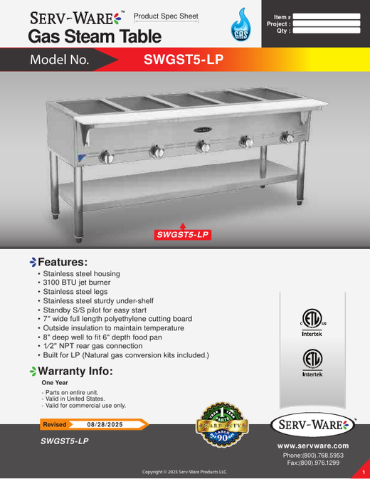 Spec Sheet