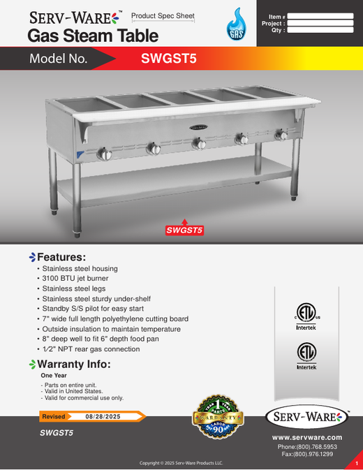 Spec Sheet