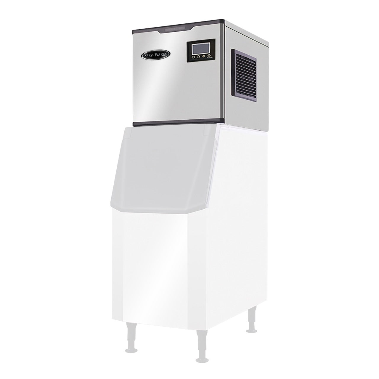 Serv-Ware SWM22-350F Wide Head Ice Machine - Full Cube, 350 lbs/24 hrs, 300 lb Bin