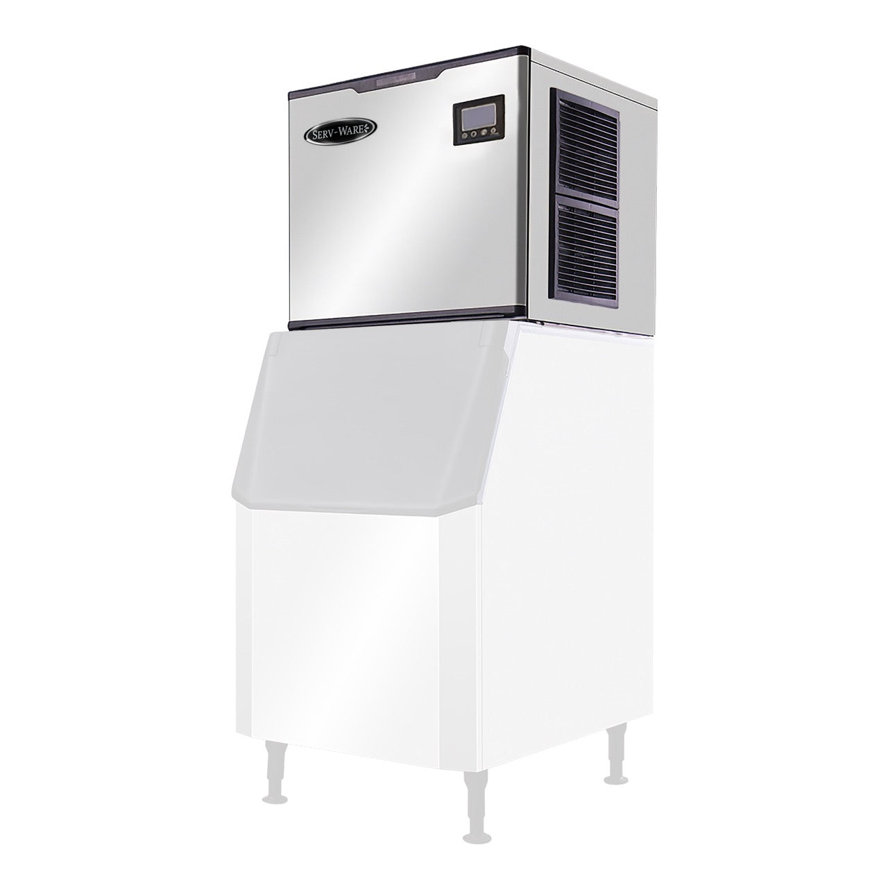 Serv-Ware SWM30-1000F Wide Head Ice Machine - Full Cube, 1000 lbs/24 hrs, 440 lb Bin