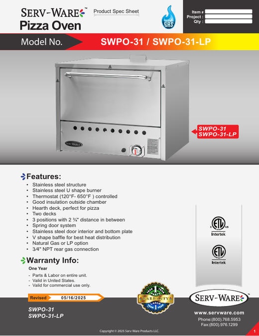 Spec Sheet