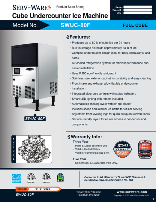 Spec Sheet