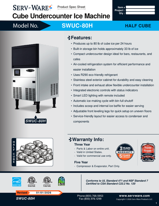 Spec Sheet