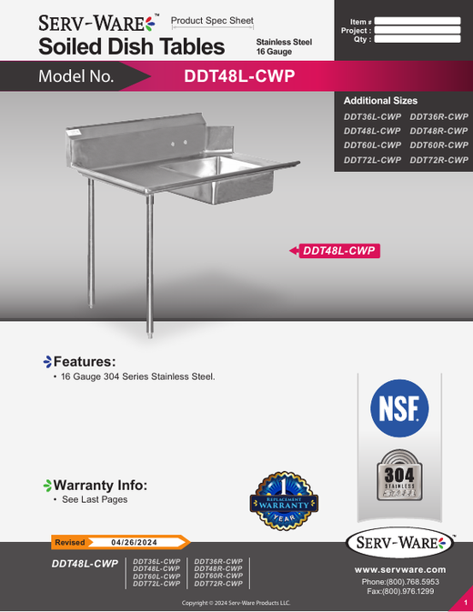 Spec Sheet