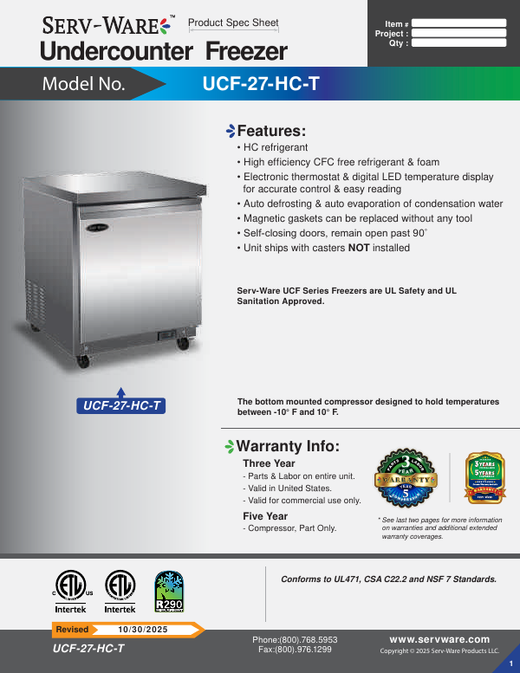 Spec Sheet