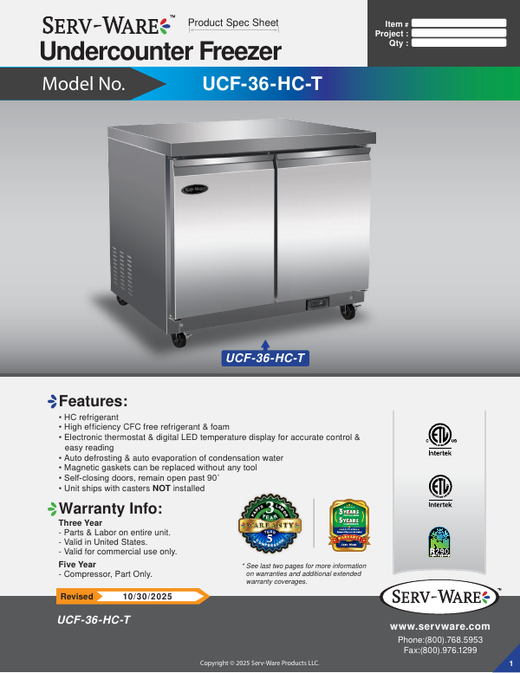 Spec Sheet