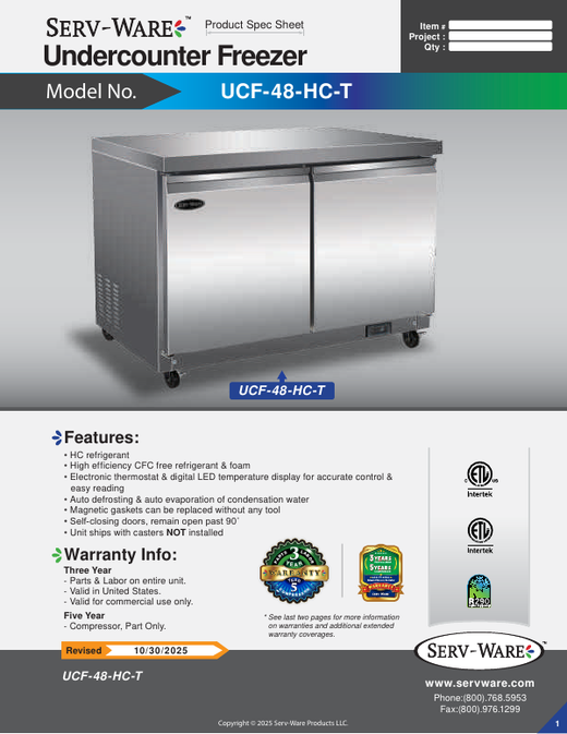 Spec Sheet