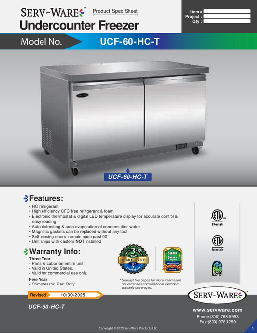Spec Sheet