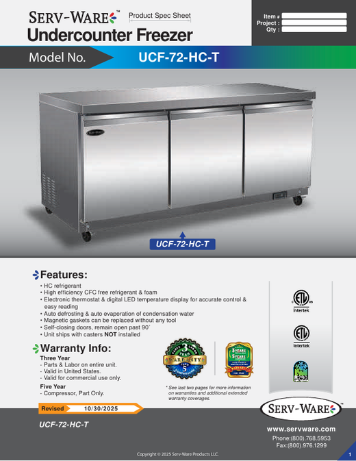 Spec Sheet