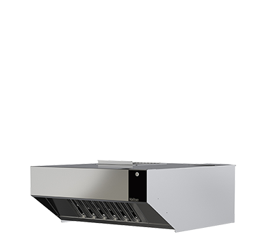 Moffat Turbofan VH31 ventless condensing hood, angled right side view