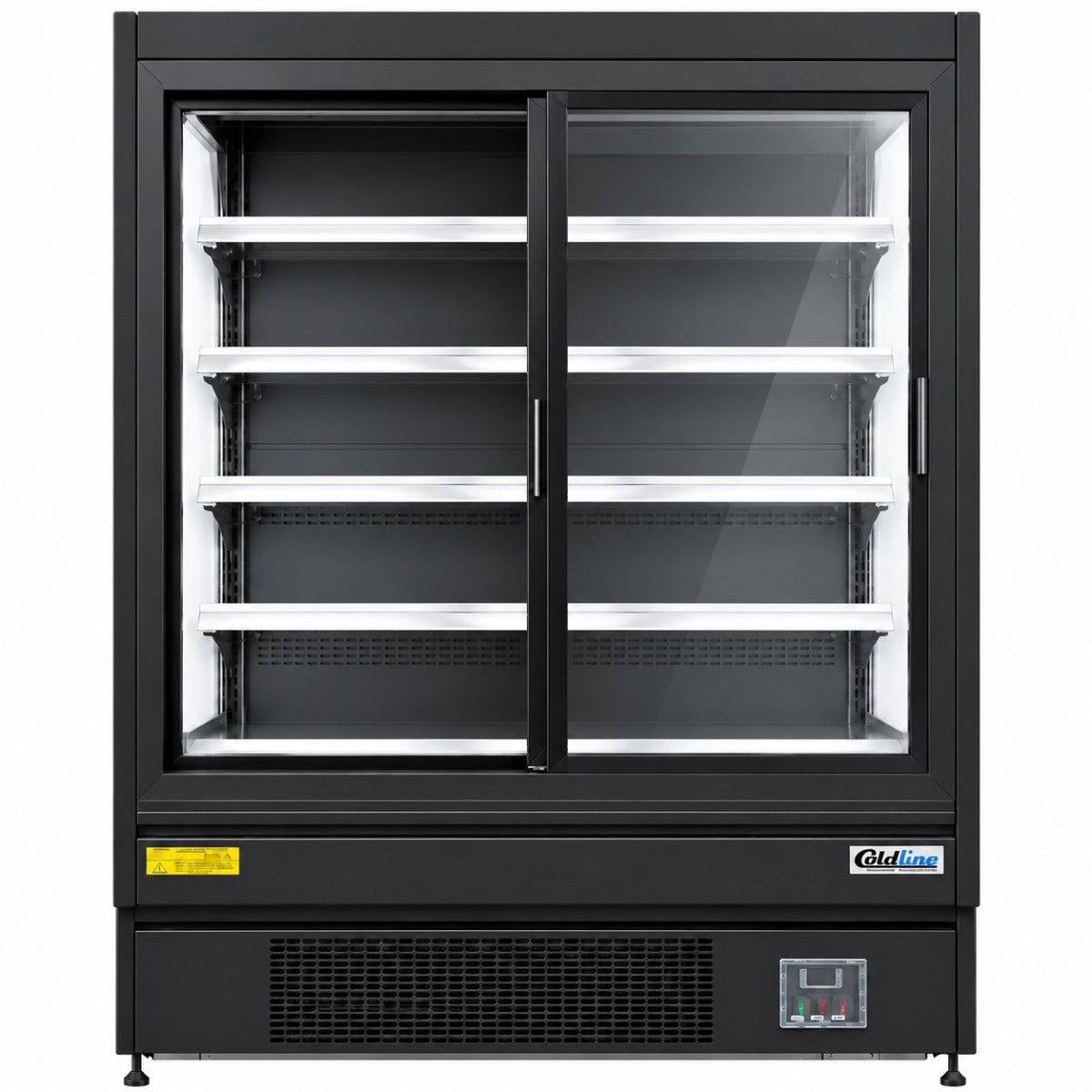 Coldline SGC-61-B 60" Multi Deck Sliding Door Merchandiser Refrigerator with LED Lighting- Black