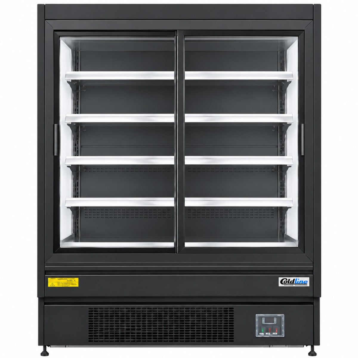 Coldline SGC-61-B 60" Multi Deck Sliding Door Merchandiser Refrigerator with LED Lighting- Black