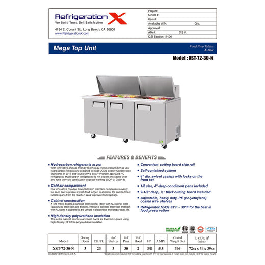 XST-72-30-N Spec Sheet