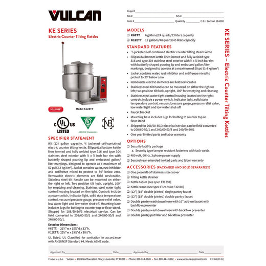 Spec Sheet