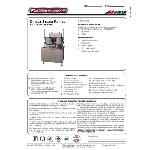 Spec Sheet