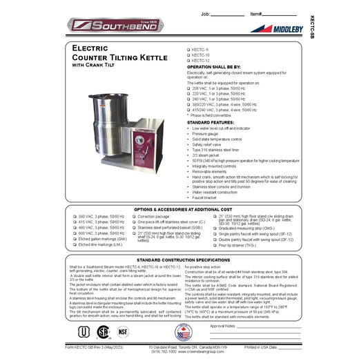 Spec Sheet