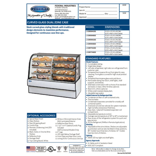 CGR5042DZ Spec Sheet