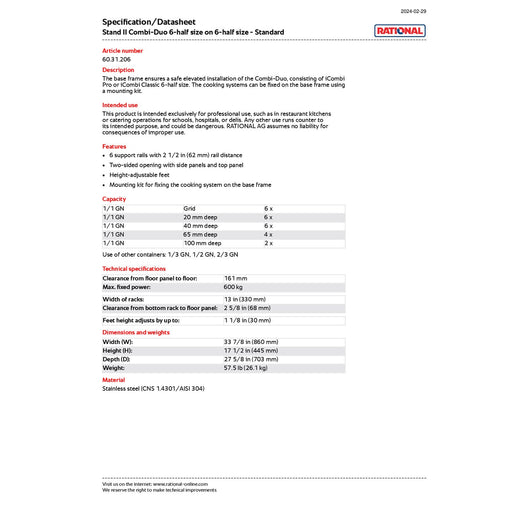 Spec Sheet
