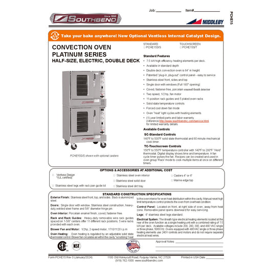 Product Family Spec Sheet
