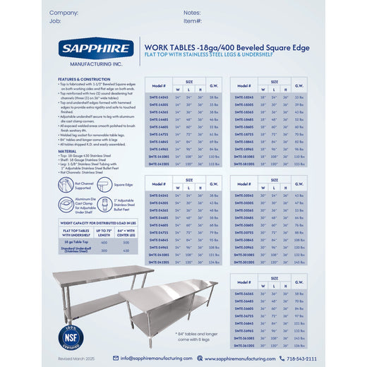 Spec Sheet