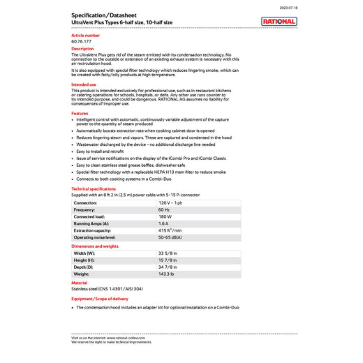Spec Sheet