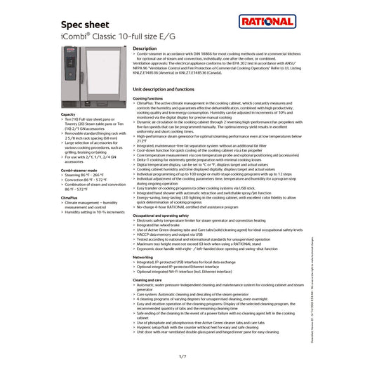 Spec Sheet
