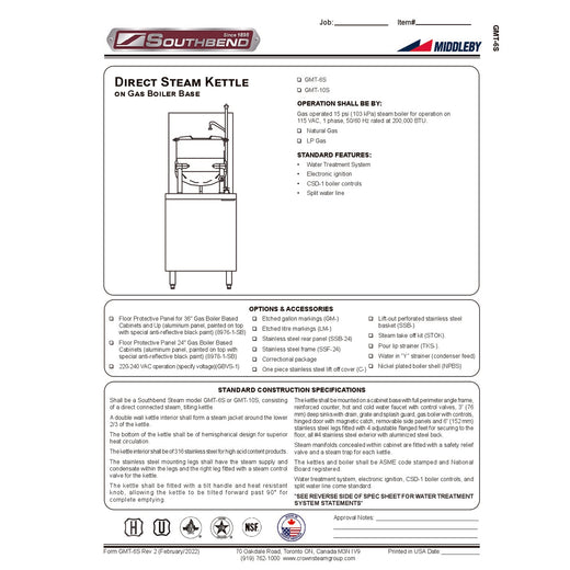 Spec Sheet