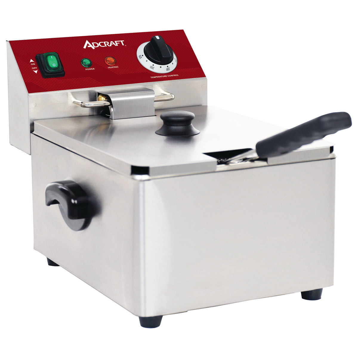 Adcraft DF6LS 16" Countertop Electric Deep Fryer, 10 Ibs, 120v/60/1-ph, Stainless Steel, 160°F–370°F
