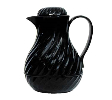 Adcraft SP-40BK Beverage Server - 40 Oz Black Swirl, Break‑Resistant, Insulated, Color Tags