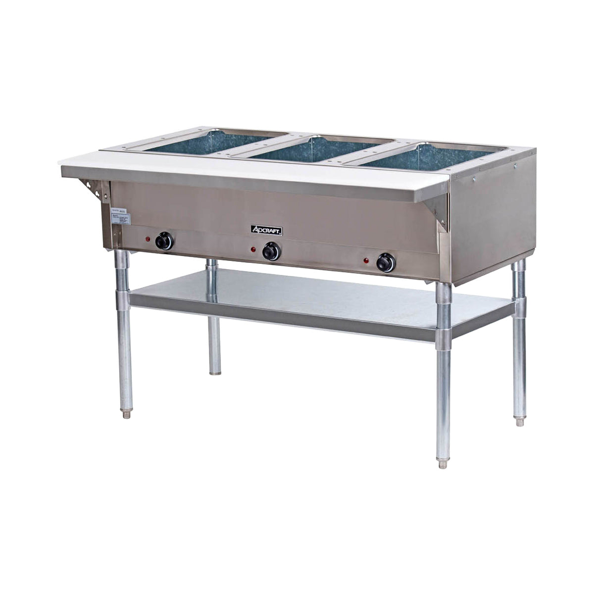 Adcraft ST-120/3 48" Electric Steam Table, (3) Open Wells