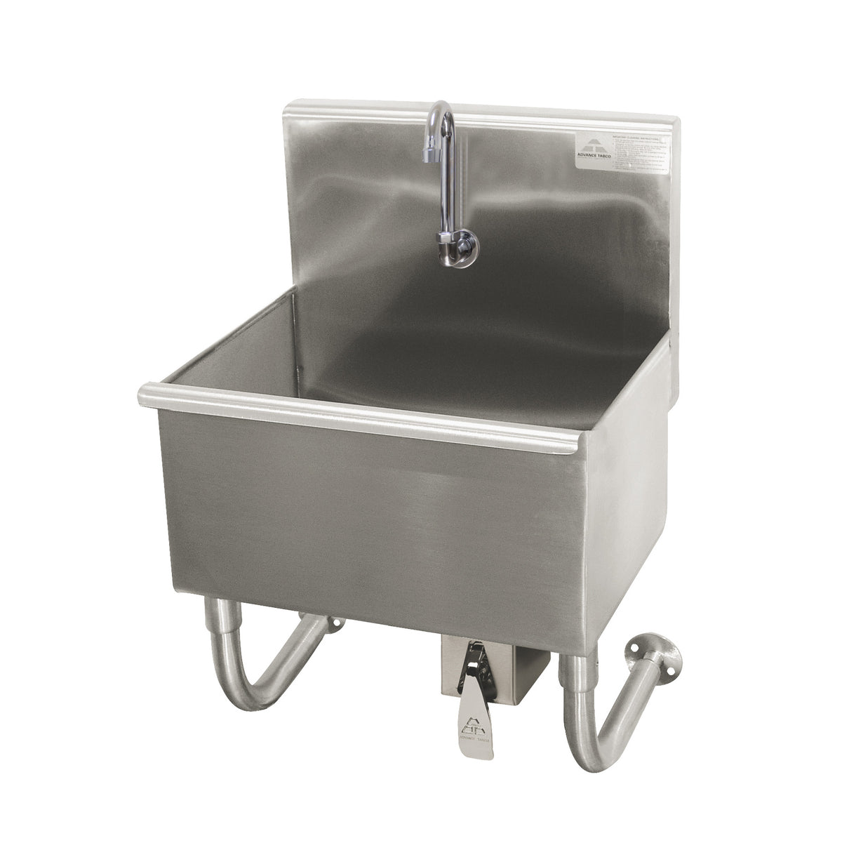 Advance Tabco 19-18-23KV 23" Wall Mounted One-Station Hand Sink without Faucet - Single Knee Valve