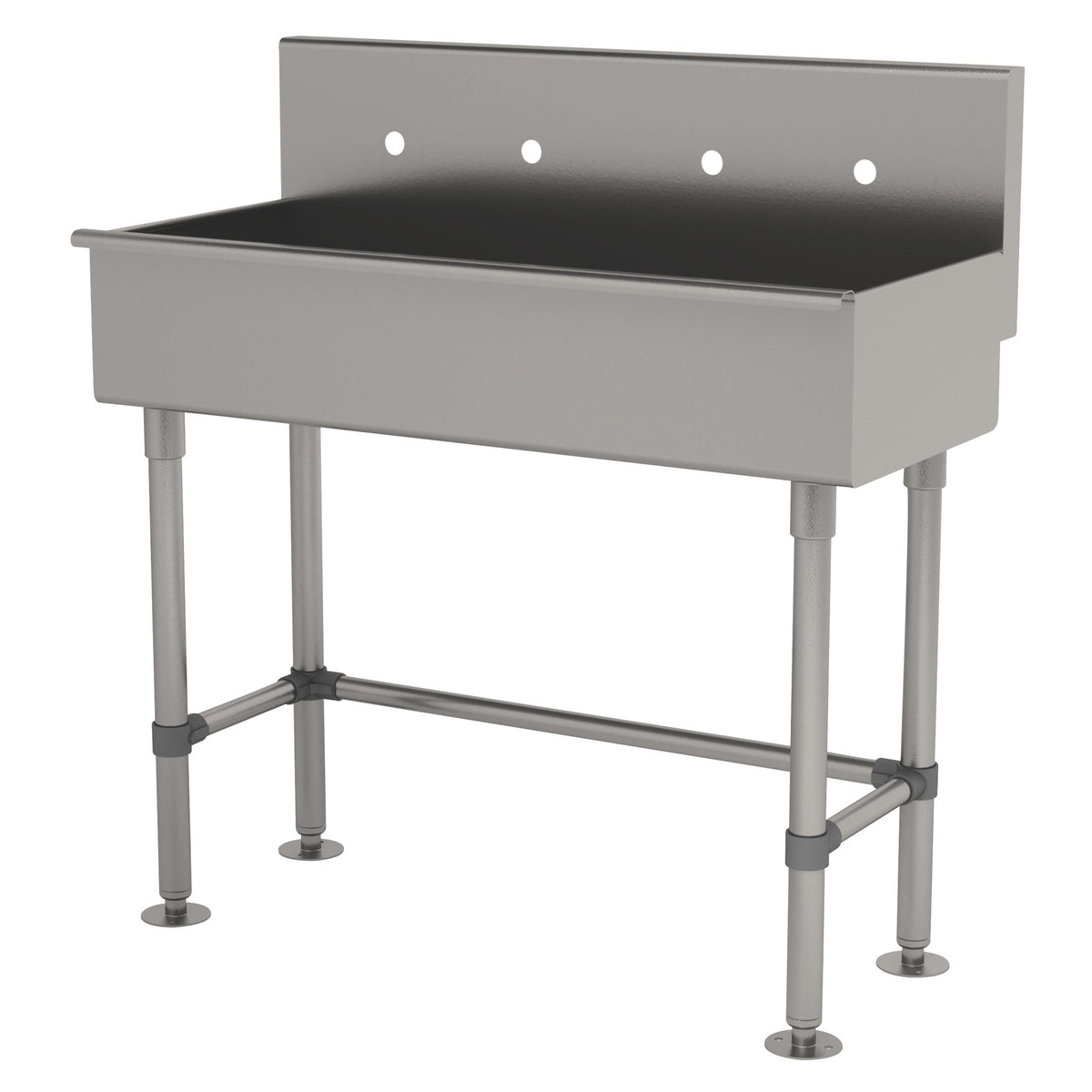 Advance Tabco 19-FM-40 40" Freestanding Multi-Station Hand Sink without Faucet - 16 gauge