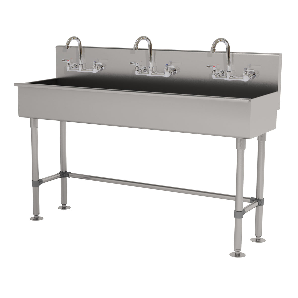 Advance Tabco 19-FM-60-F 60" Freestanding Multi-Station Hand Sink with Faucet - 16 gauge
