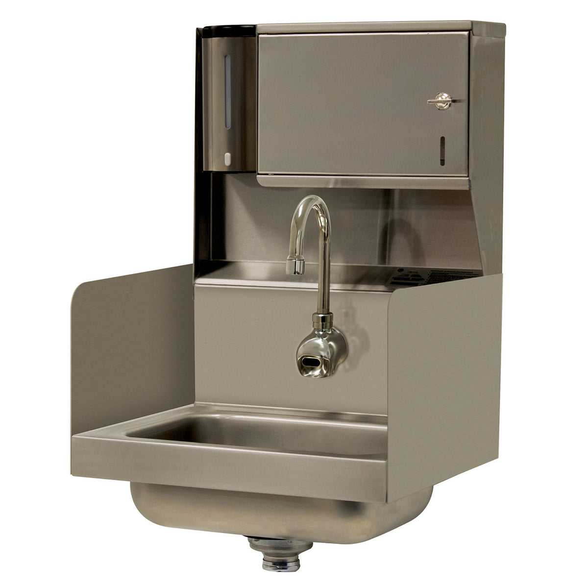 Advance Tabco 7-PS-131 17" Wall Mounted Hand Sink with e-Faucet, Soap & Towel Dispenser - 20 gauge