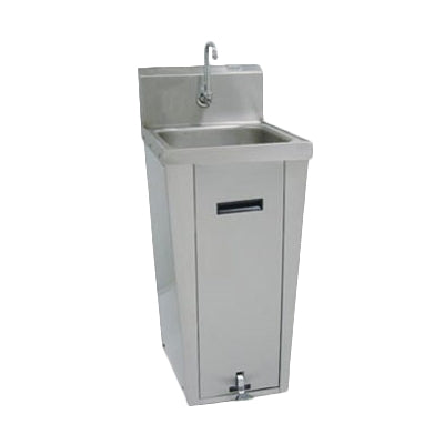 Advance Tabco 7-PS-18 17" Pedestal Mounted Hand Sink w/Hands Free Faucet, Single Foot Valve - 18 g